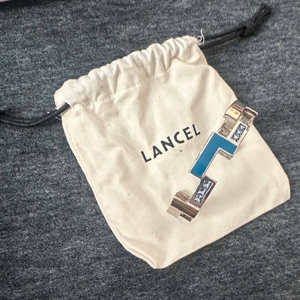 Lancel Silver and Blue cuff bracelet